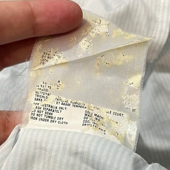 Prada White Blue Button Down Shirt Fits Mens Large Dressy Classic With Flaw - Picture 5 of 11